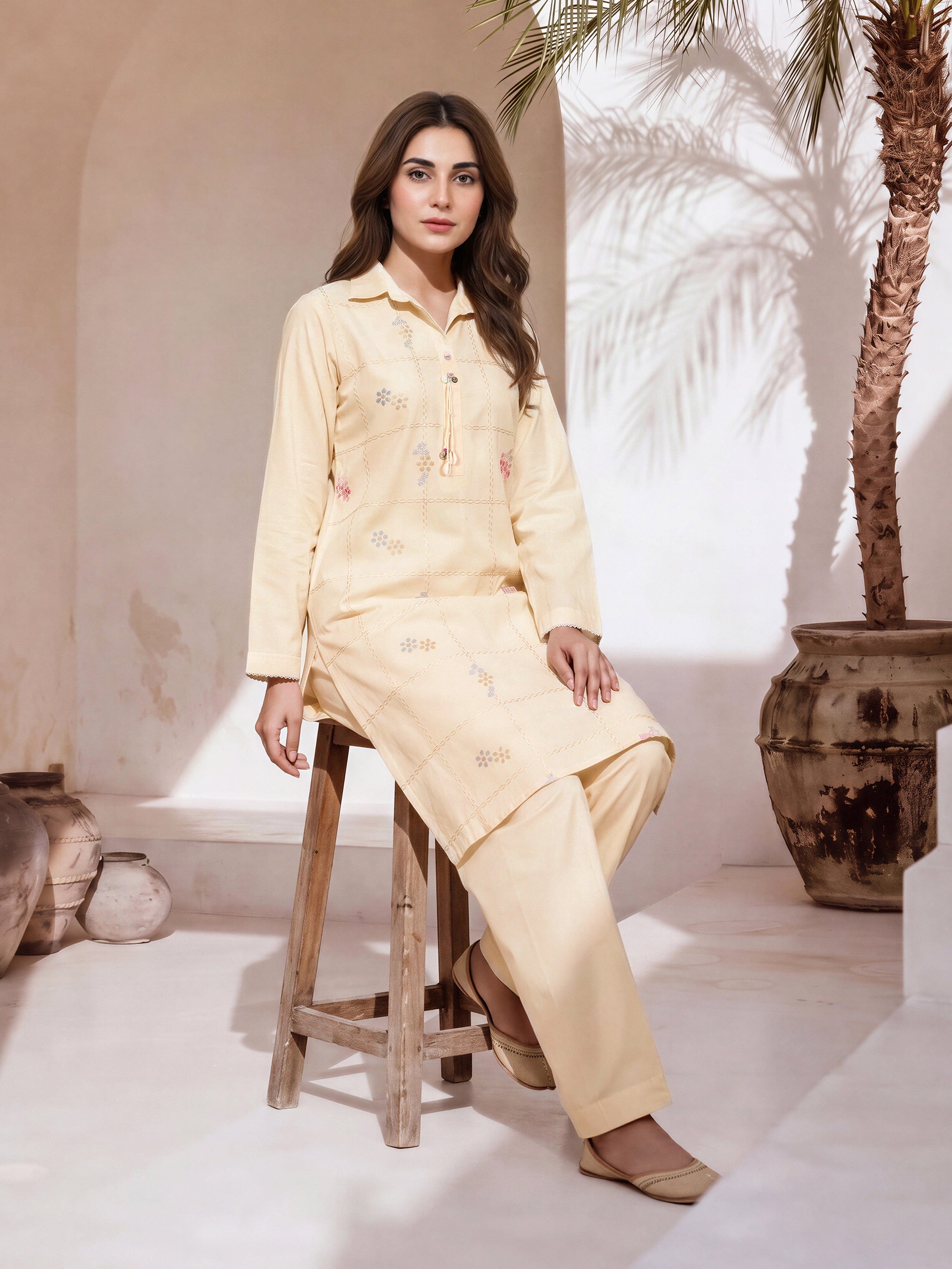 2 Piece Lawn Suit- Embroidered (Pret)