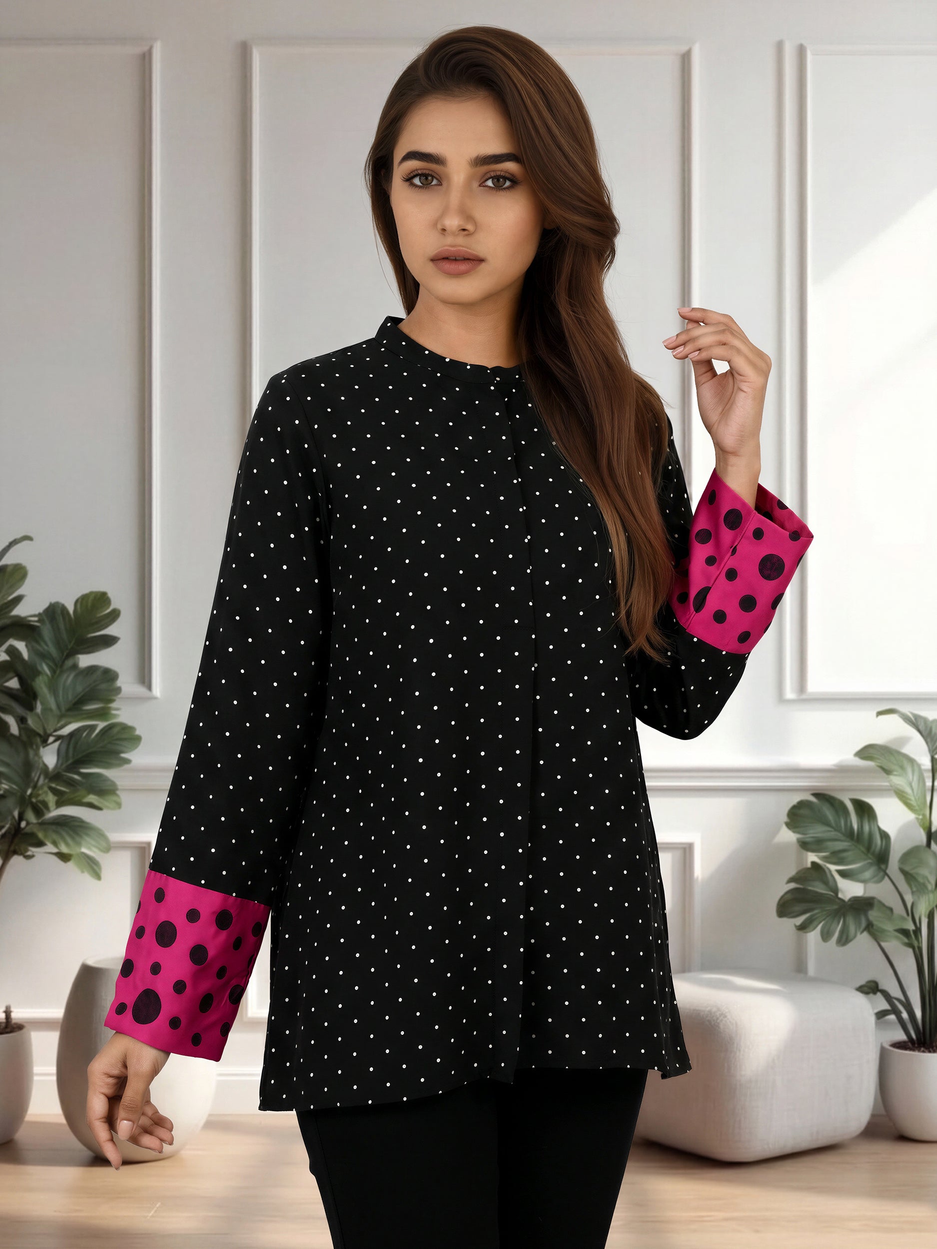 Silk Kurti-Embroidered (Pret)