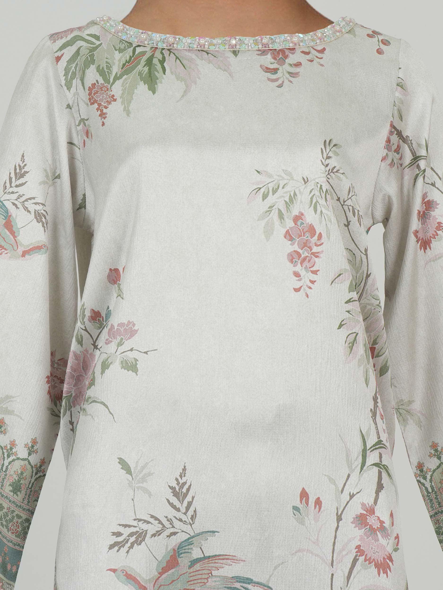 2 Piece Silk Suit- Embellished (Pret)