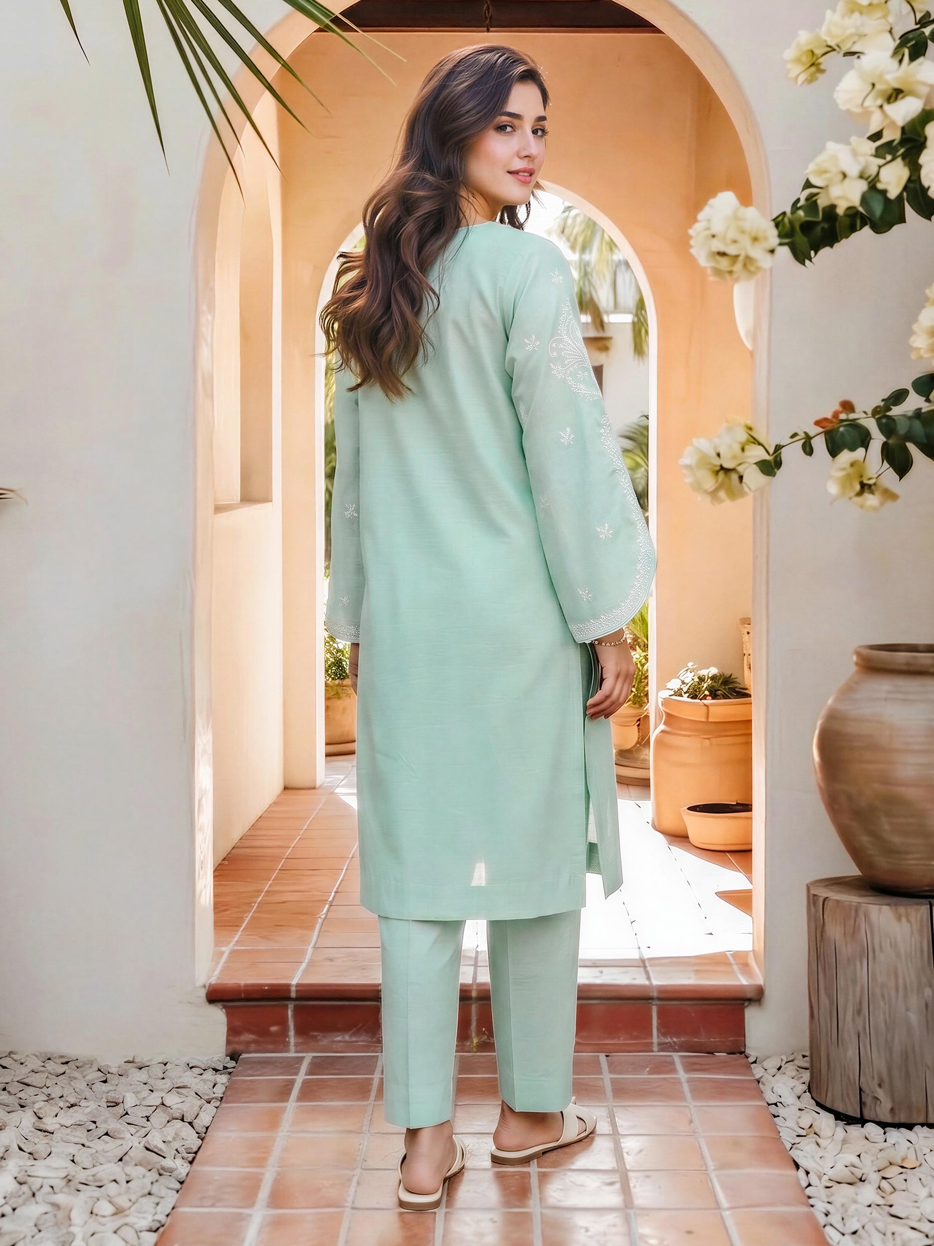 2 Piece Yarn Dyed Suit- Embroidered (Pret)