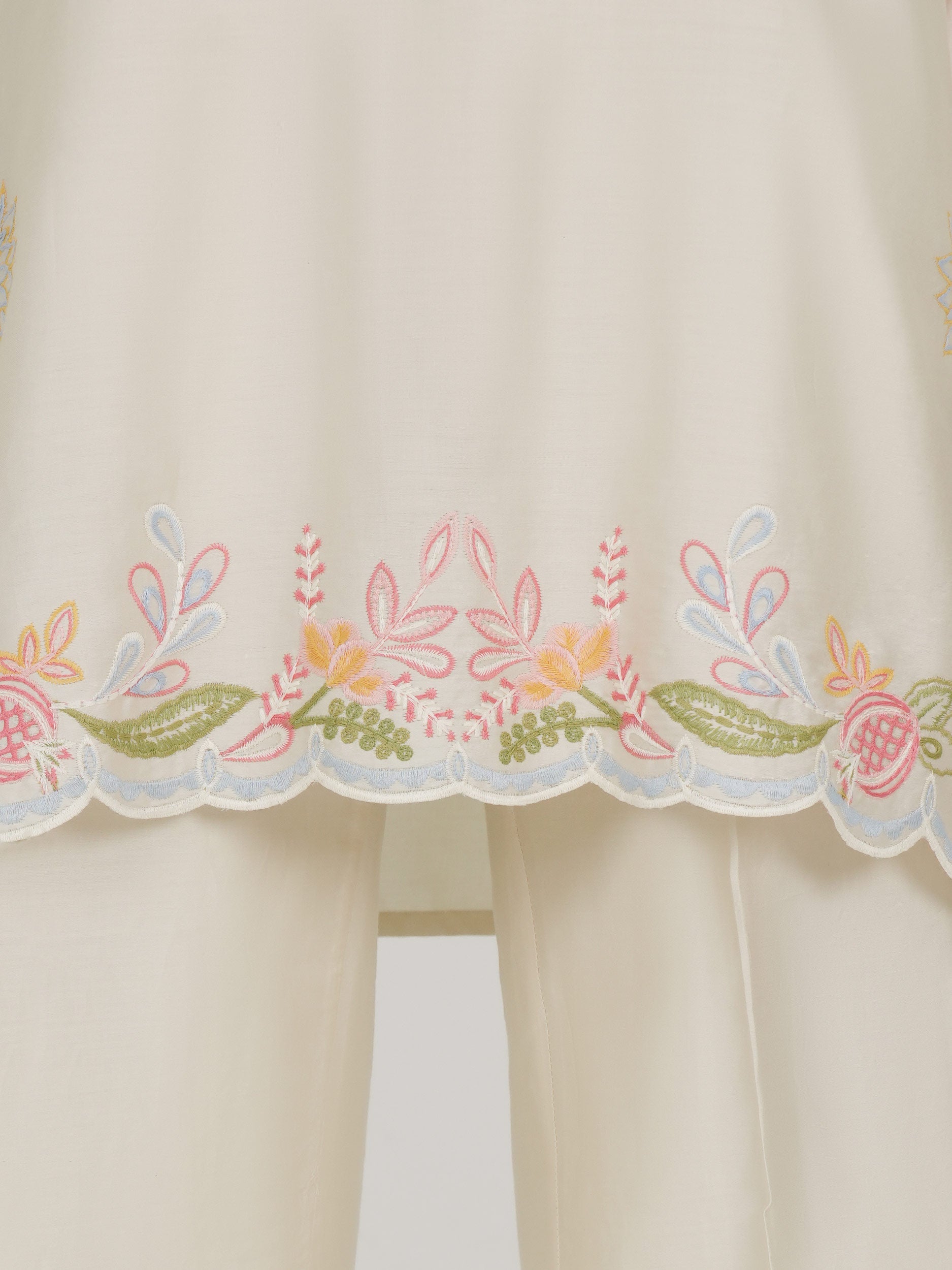 2 Piece Satin Suit- Embroidered (Pret)