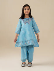 2 PIECE EMBROIDERED PEPLUM SUIT