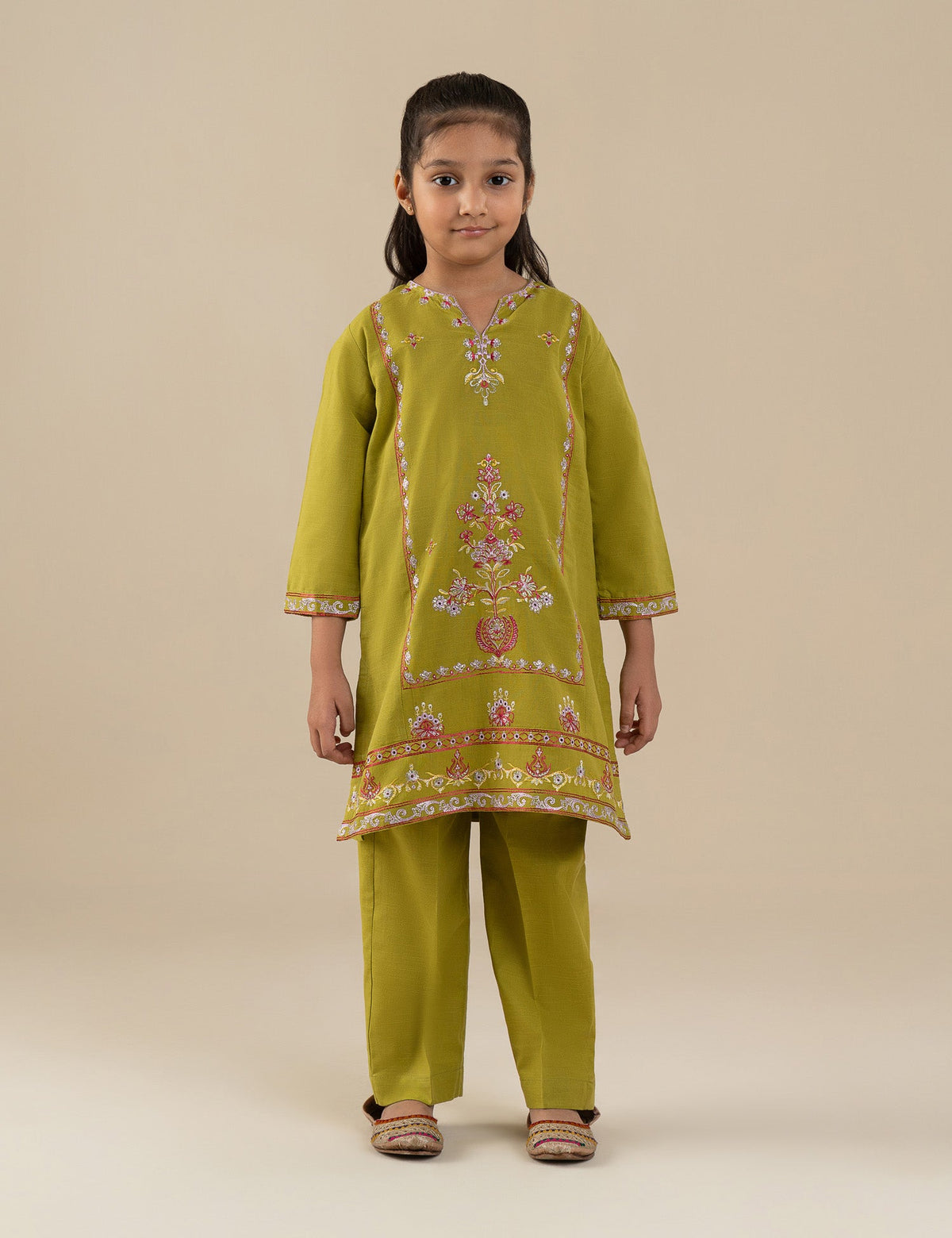 2 PIECE FLORAL EMBROIDERED SUIT