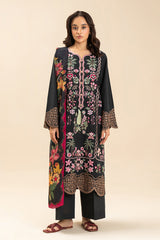 3 PIECE EMBROIDERED TWO WAY SLUB SUIT (PRET)