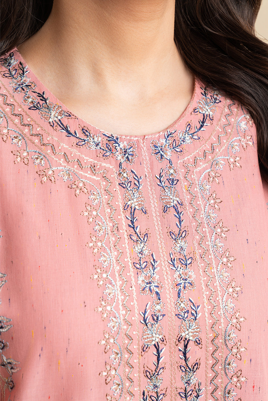 2 PIECE EMBROIDERED MULTI NEPS SUIT (PRET)