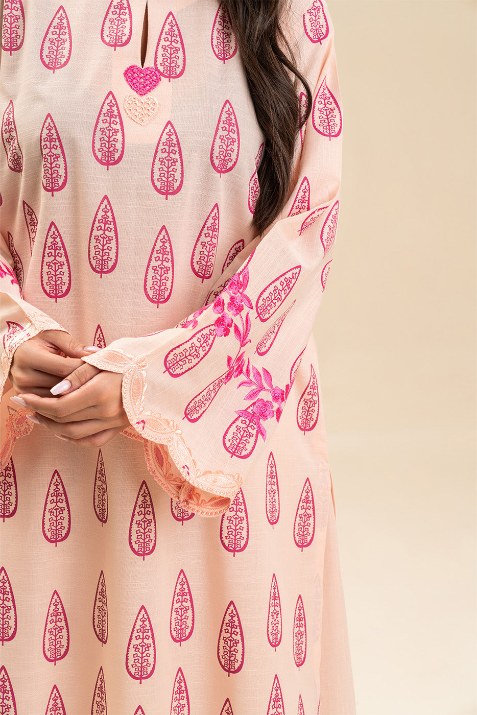 2 PIECE EMBROIDERED SLUB SUIT (PRET)