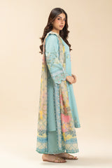 3 PIECE EMBROIDERED SLUB SUIT (PRET)