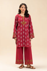2 PIECE EMBROIDERED SLUB SUIT (PRET)
