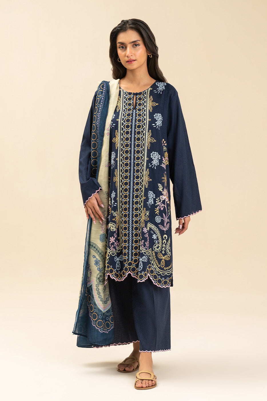 EMBROIDERED SELF JACQUARD SHIRT (PRET)