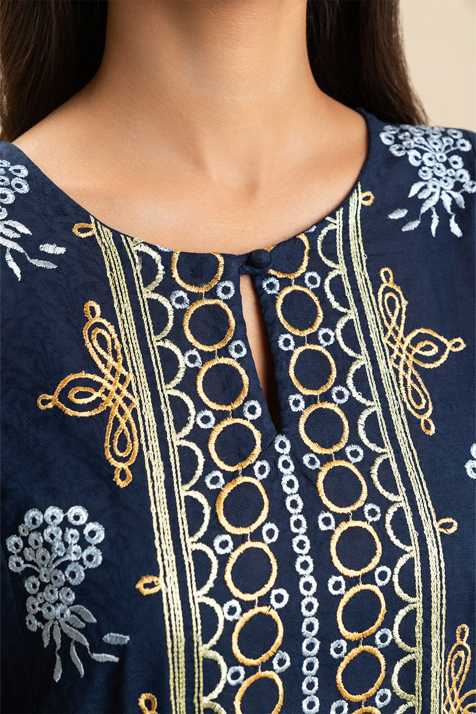 EMBROIDERED SELF JACQUARD SHIRT (PRET)