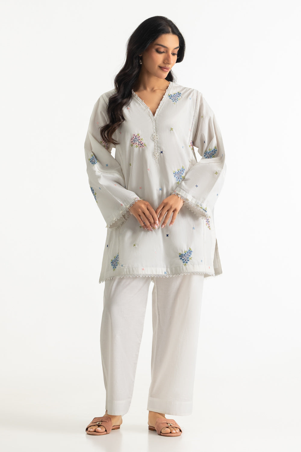 Blended Embroidered Co-Ord Set