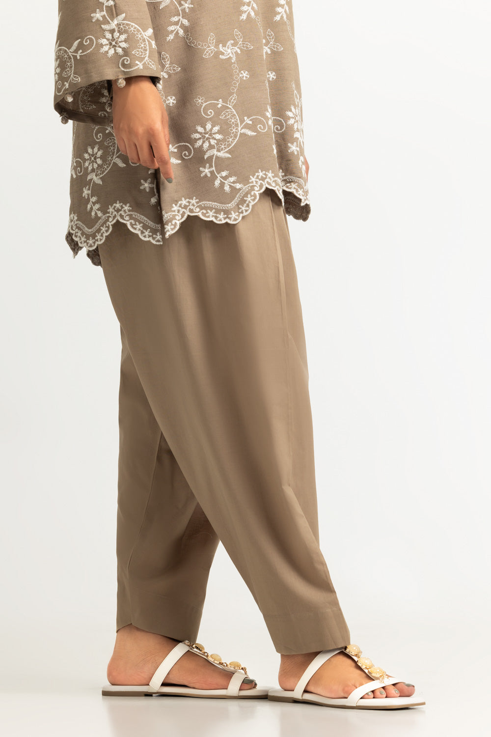 Blended Embroidered Shirt And Dyed Shalwar