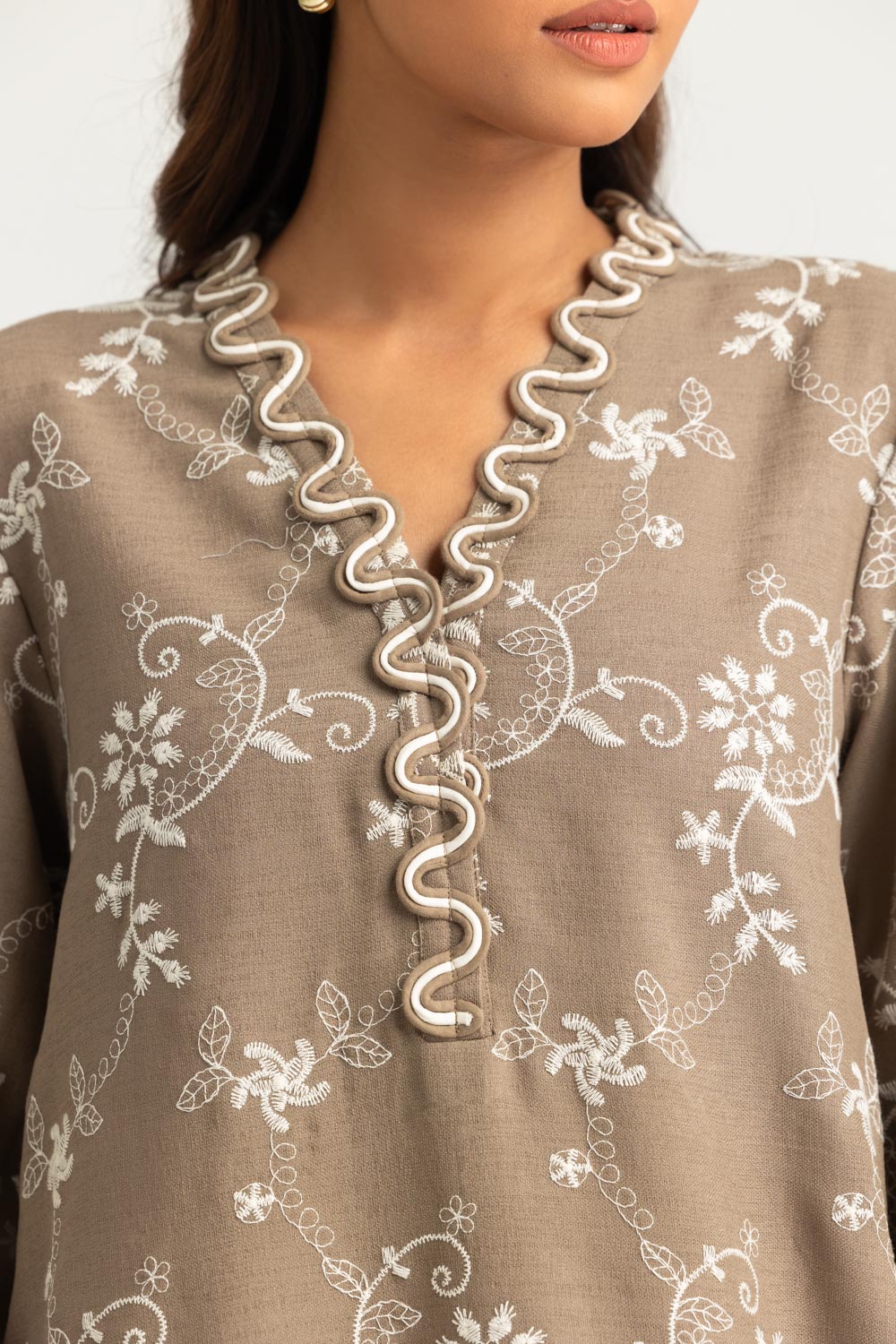 Blended Embroidered Shirt And Dyed Shalwar
