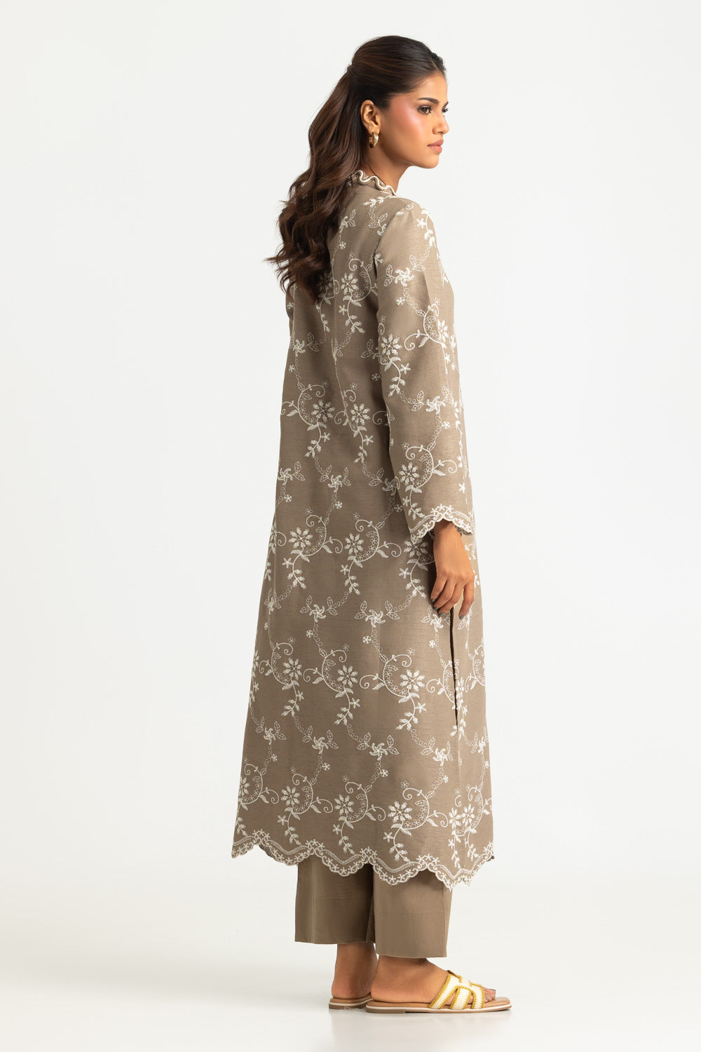 Blended Embroidered Shirt And Dyed Trouser