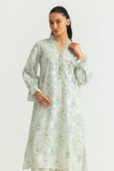 Blended Printed Shirt With Embroidered And Dyed Trouser