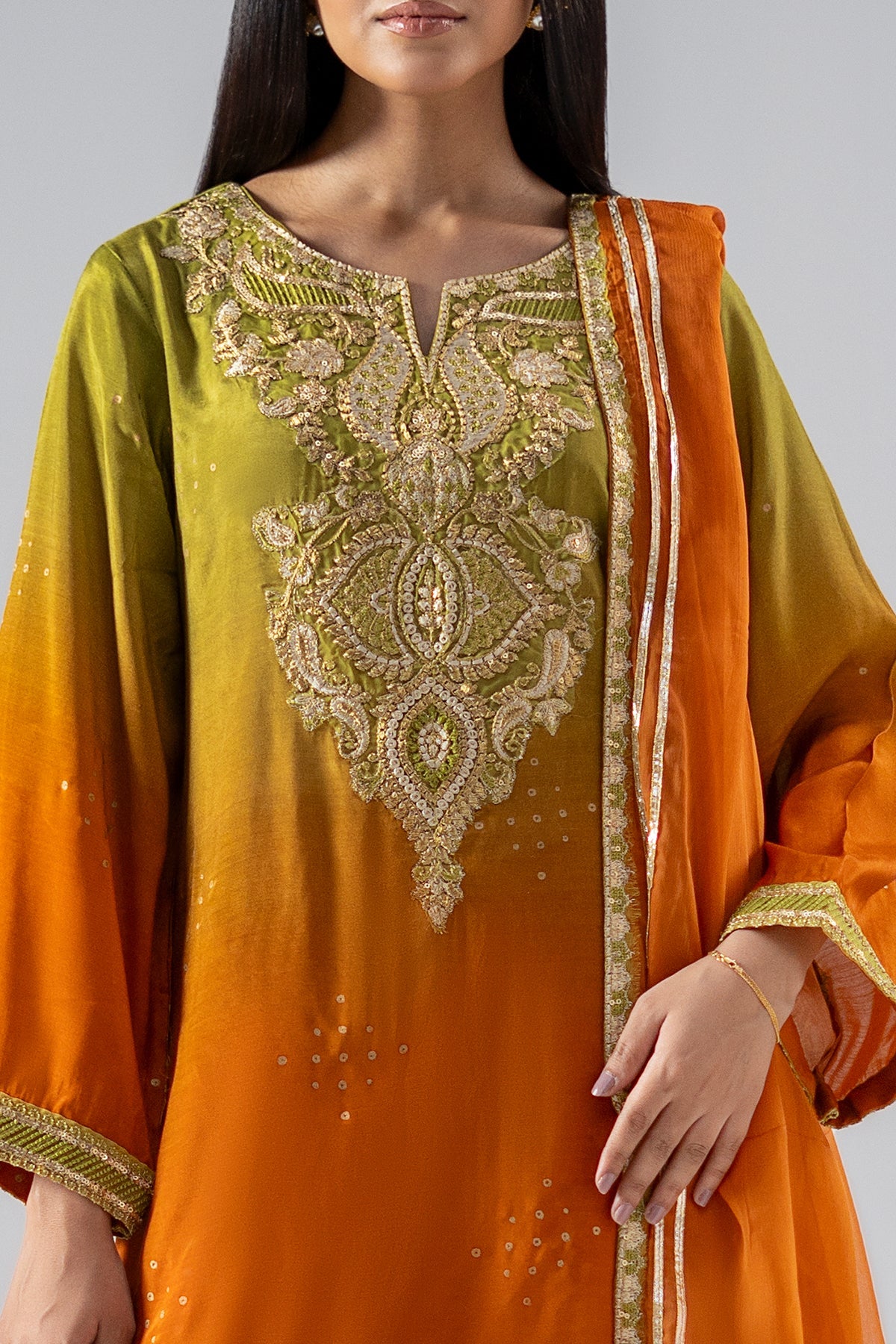 3-PC Embroidered Raw-Silk CMA-6-264