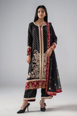 3-PC Embroidered Raw-Silk CMA-6-268