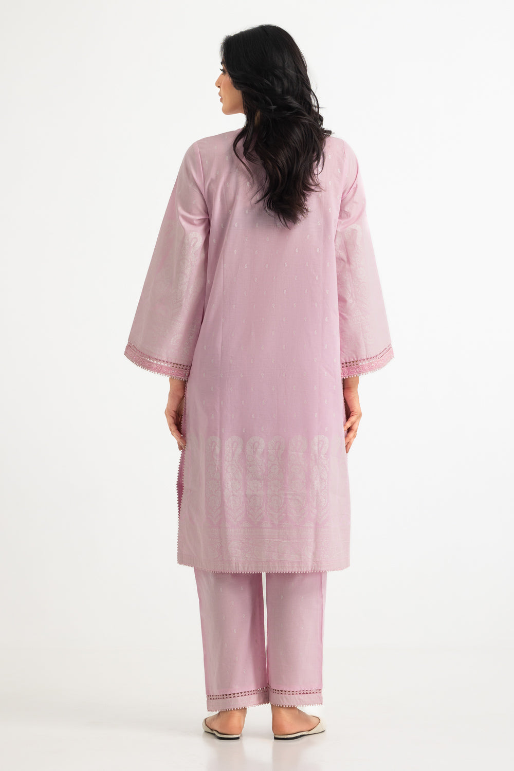 Cambric Block Printed Co-Ord Set With Embroidered