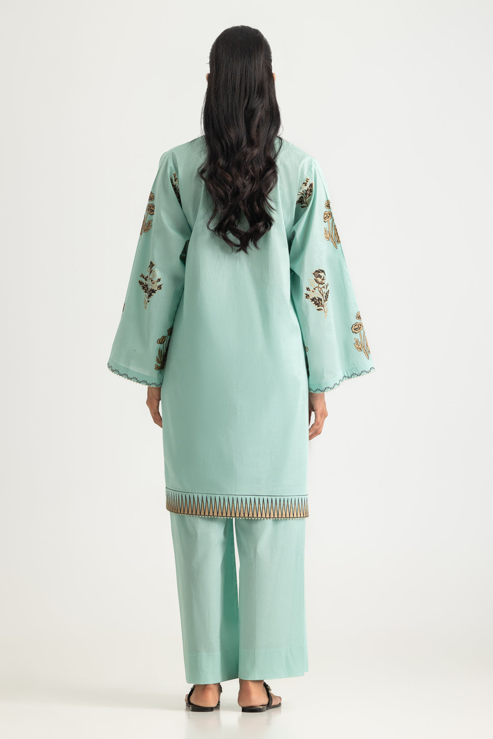 Cambric Block Printed Shirt And Dyed Trouser