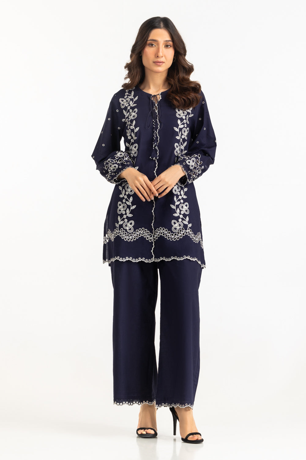 Cambric Embroidered Co-Ord Set