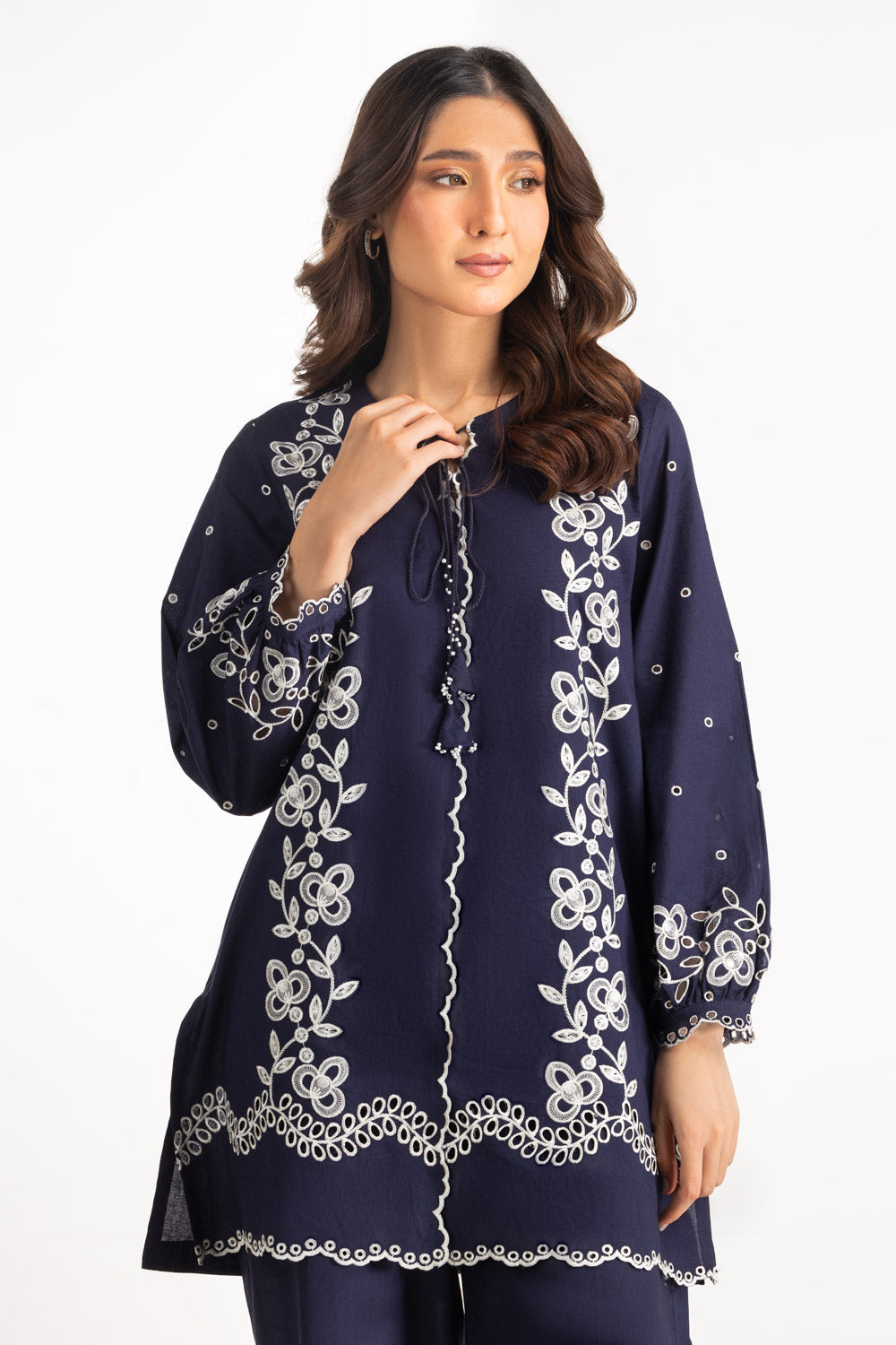 Cambric Embroidered Co-Ord Set