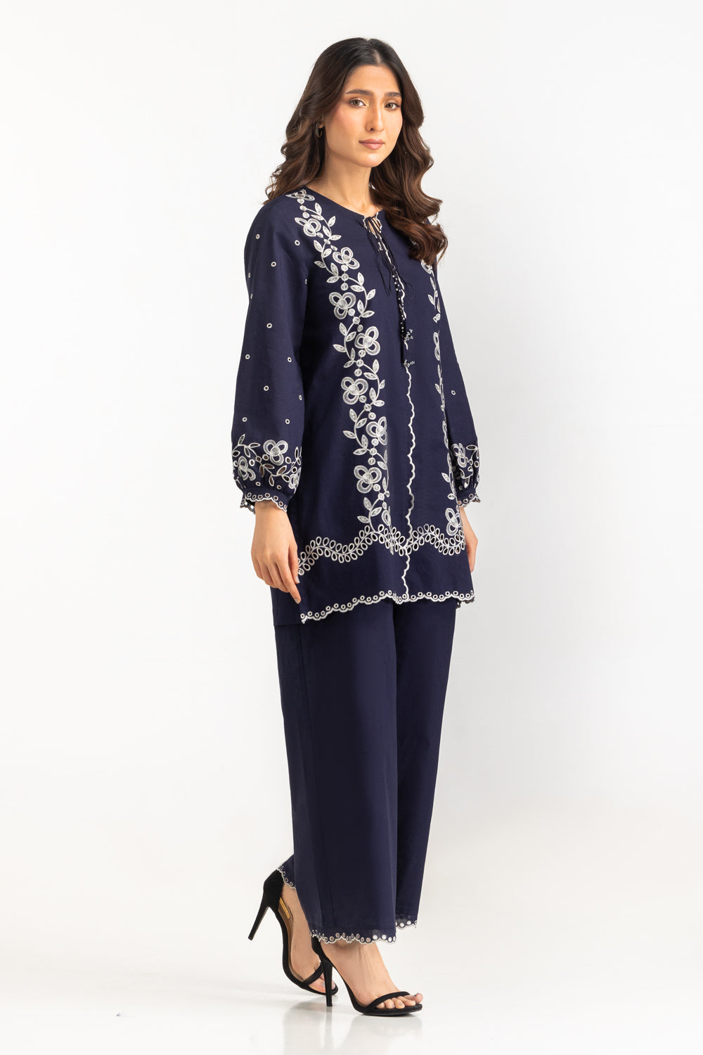 Cambric Embroidered Co-Ord Set
