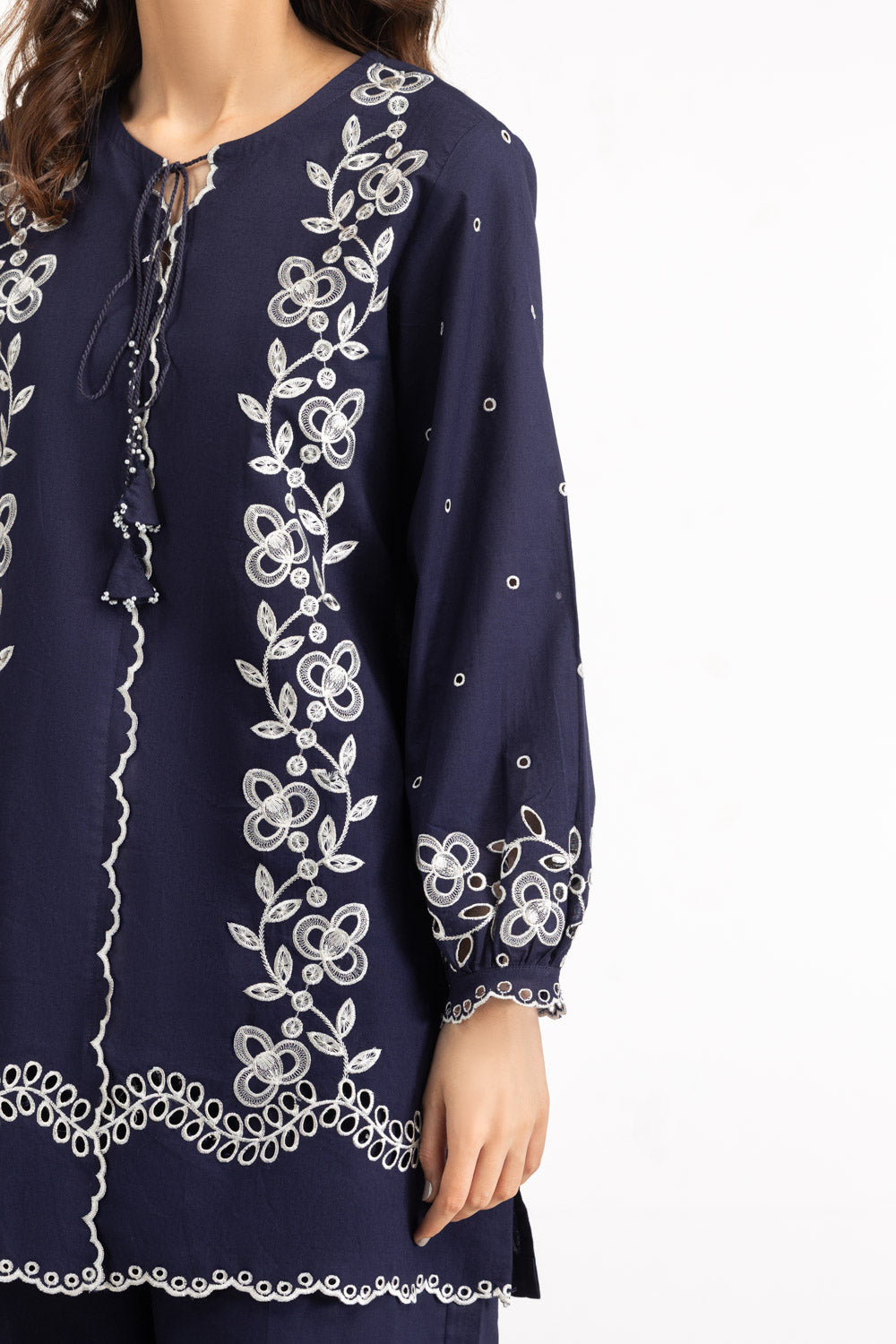 Cambric Embroidered Co-Ord Set