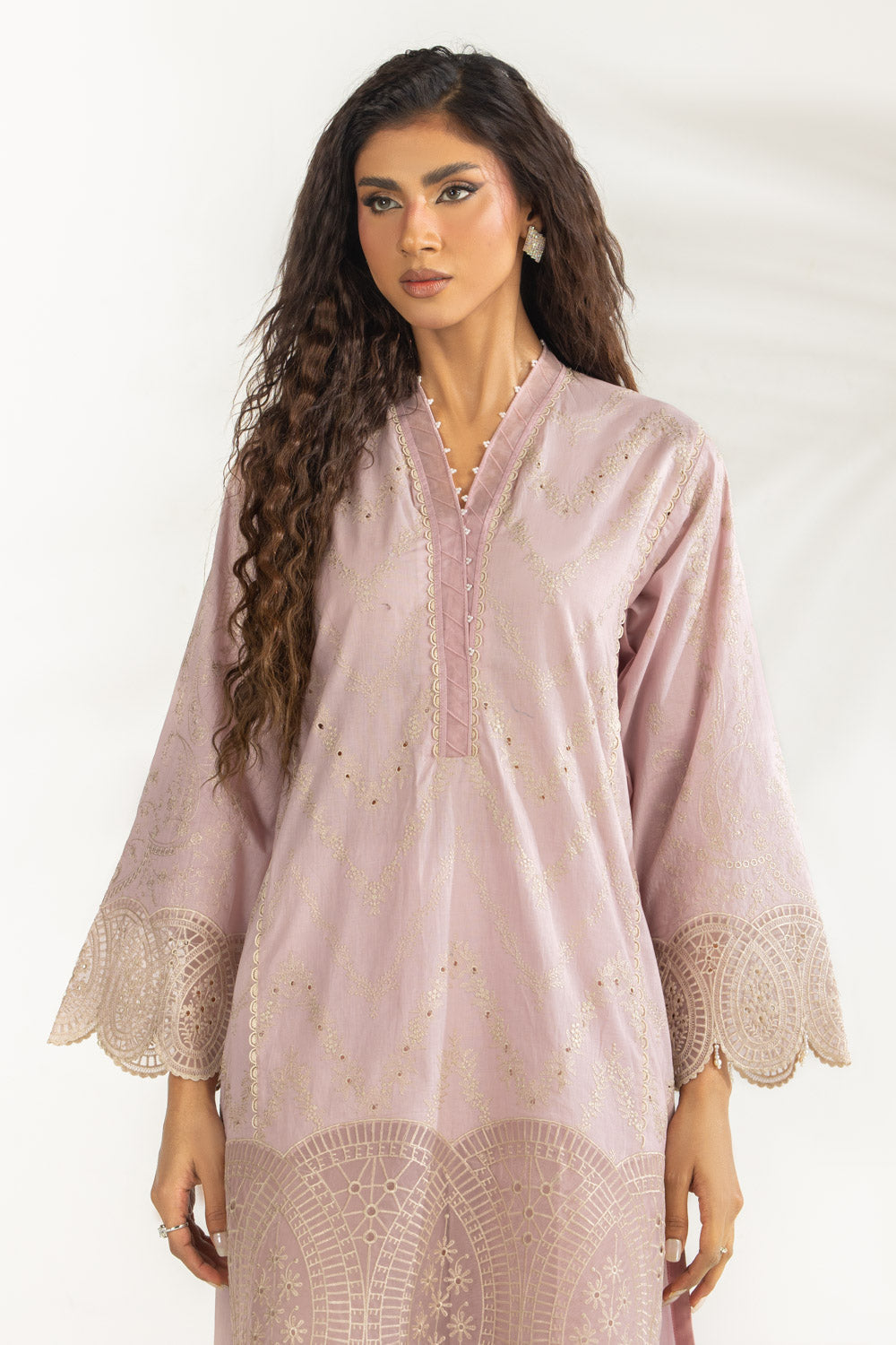 Cambric Embroidered Co-Ord Set