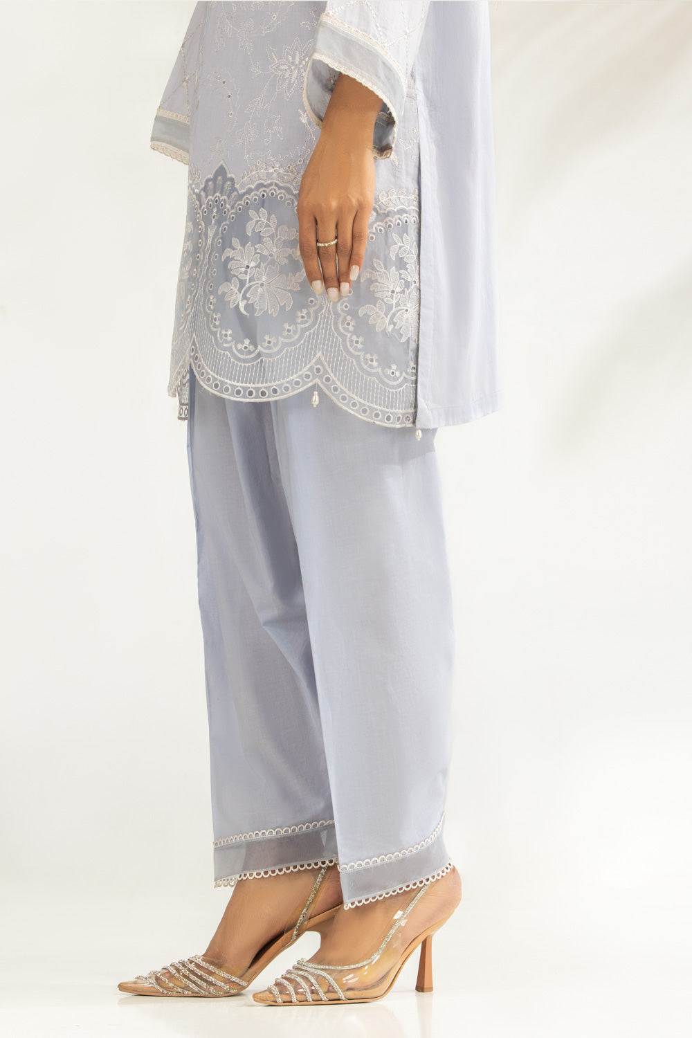 Cambric Embroidered Co-Ord Set