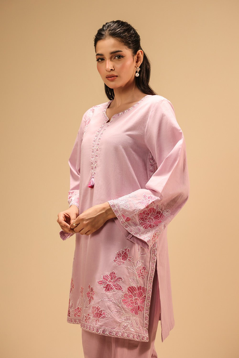 Cambric Embroidered Co-Ord Set