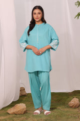 Cambric Embroidered Co-Ord Set