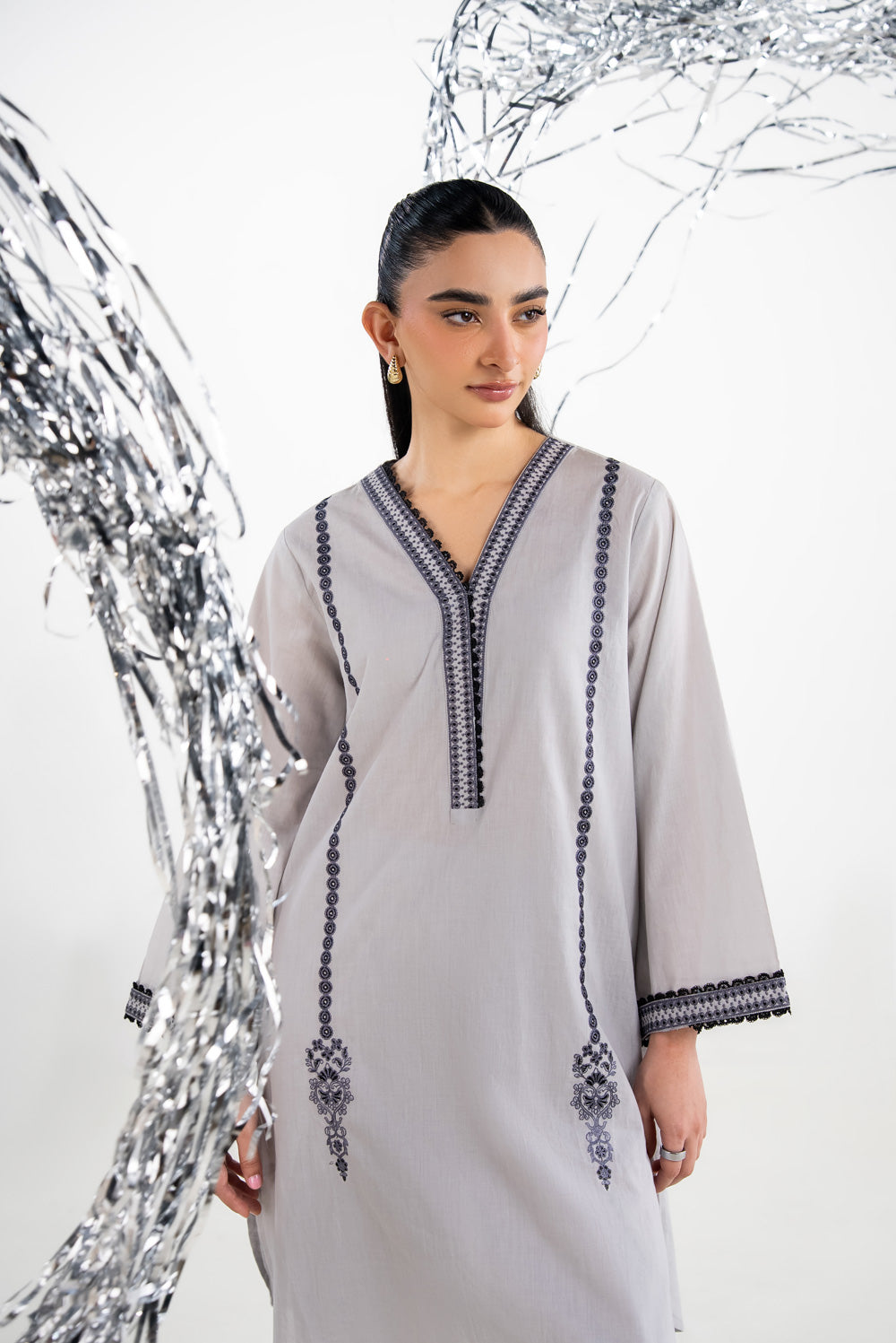 Cambric Embroidered Co-Ord Set
