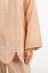 Cambric Embroidered Co-Ord Set