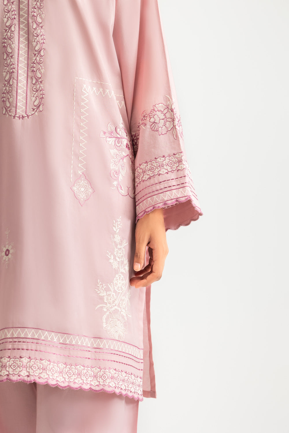 Cambric Embroidered Co-Ord Set