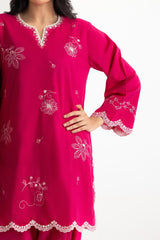 Cambric Embroidered Co-Ord Set