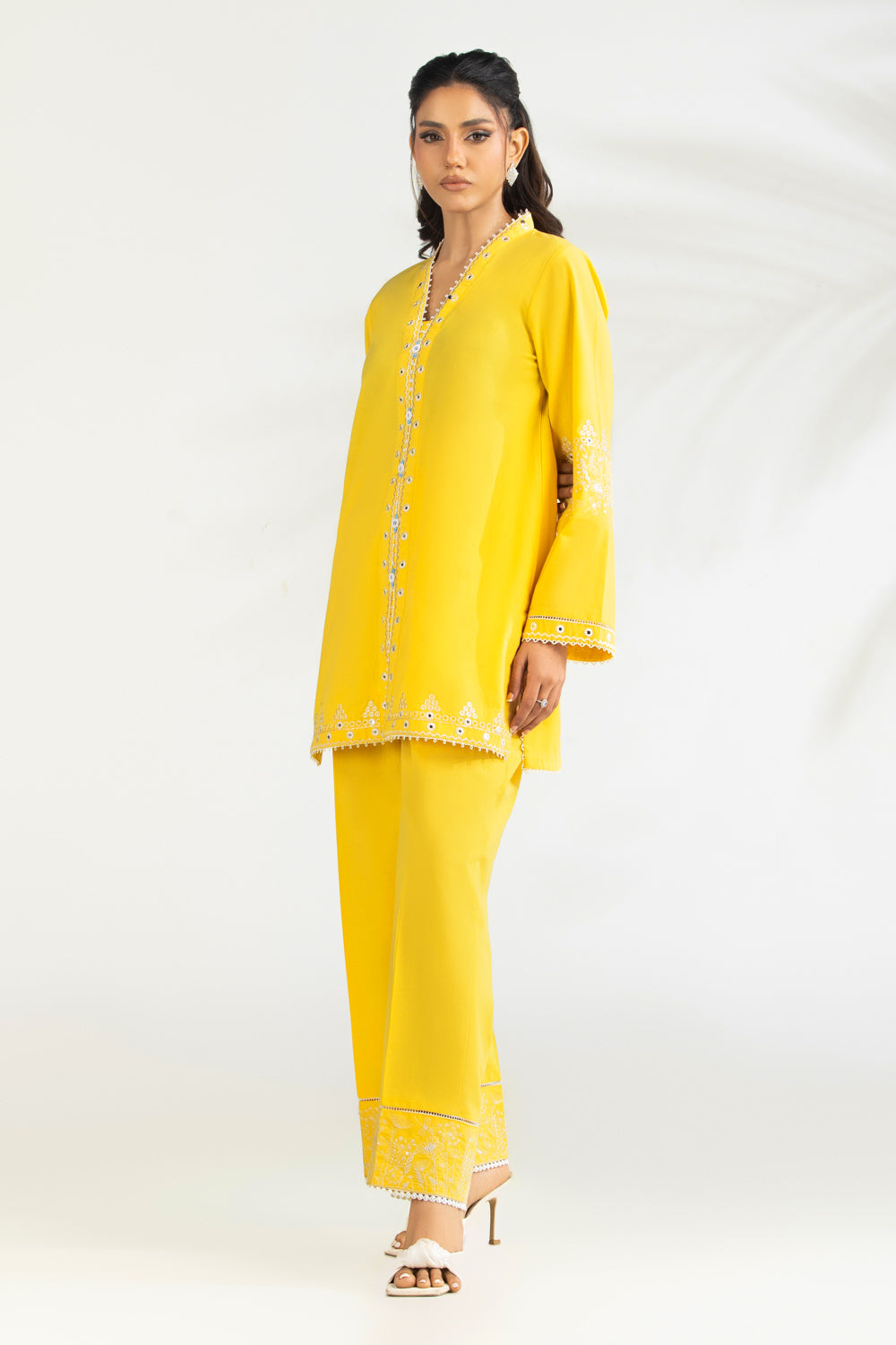 Cambric Embroidered Co-Ord Set
