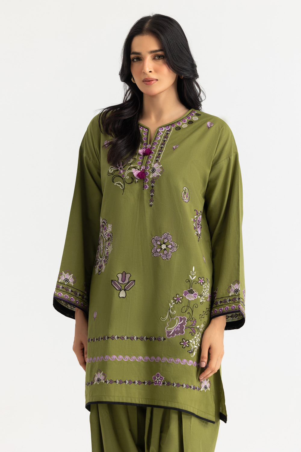 Cambric Embroidered Co-Ord Set