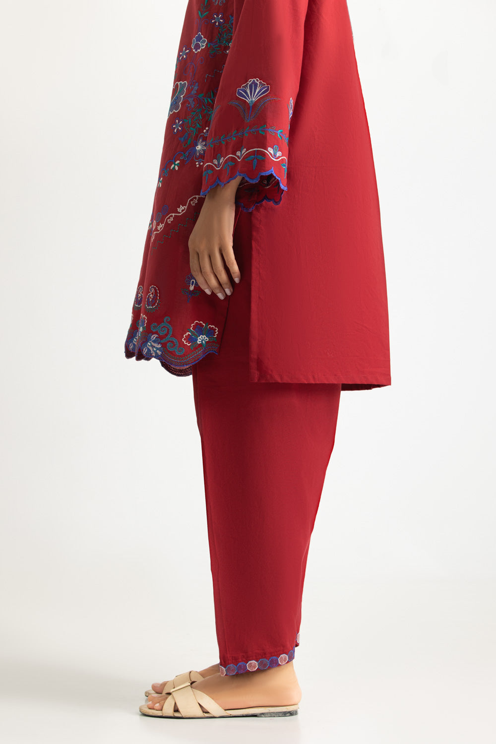 Cambric Embroidered Co-Ord Set