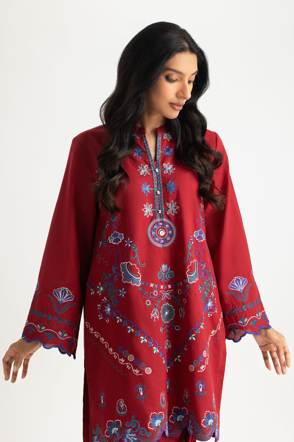 Cambric Embroidered Co-Ord Set