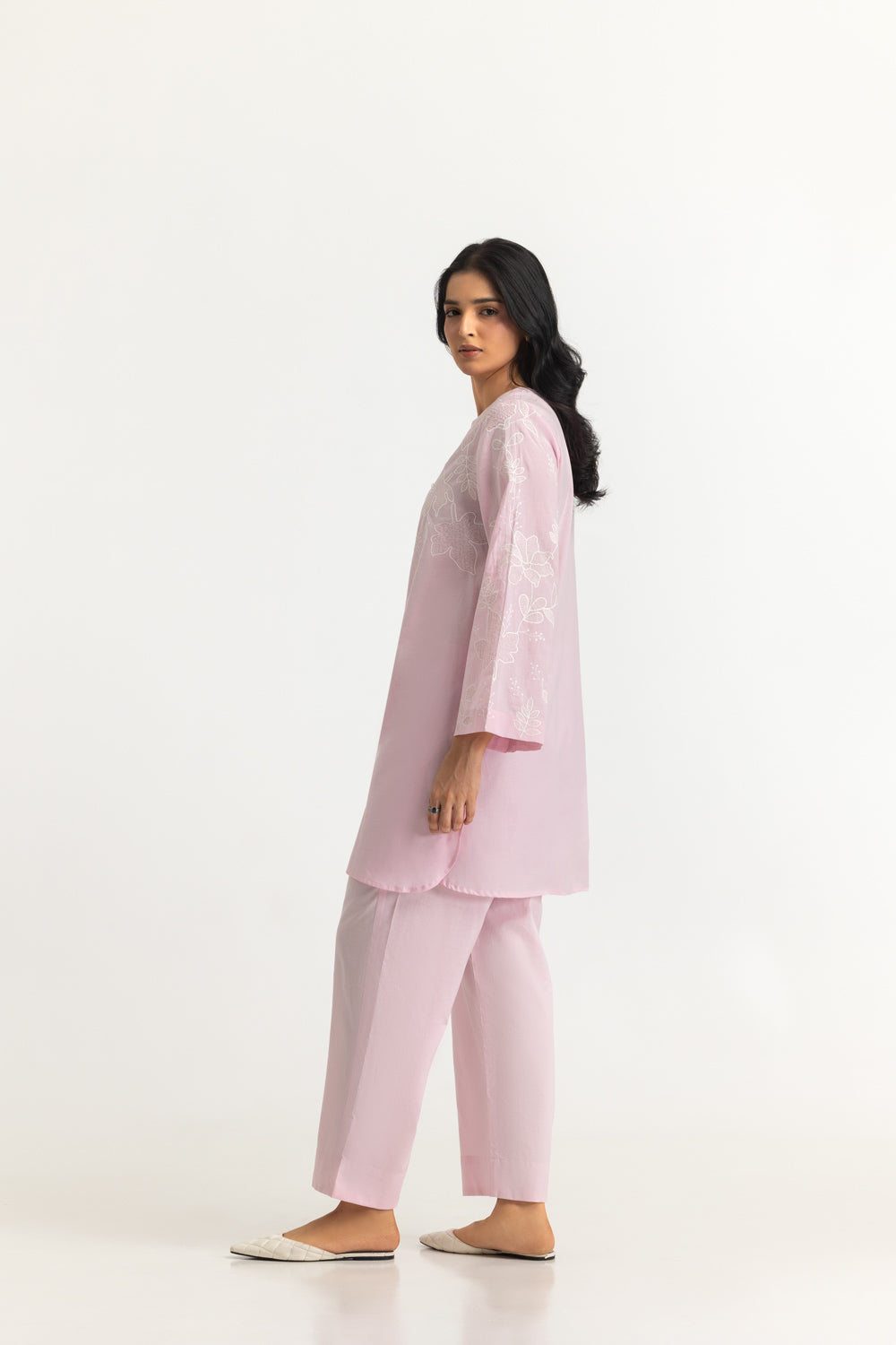 Cambric Embroidered Co-Ord Set