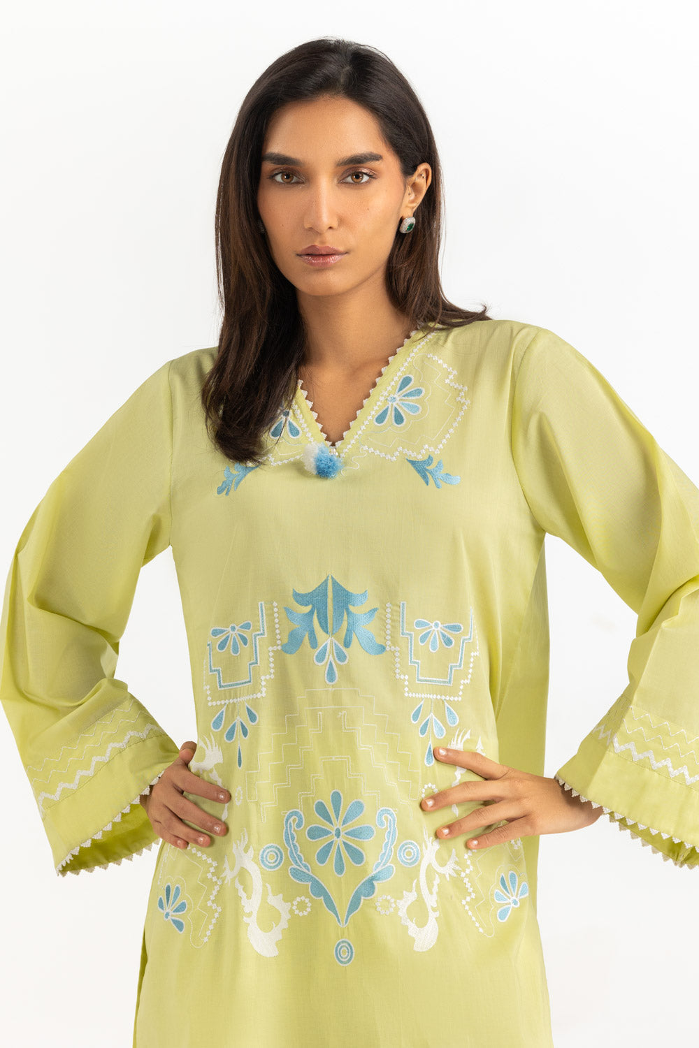 Cambric Embroidered Co-Ord Set