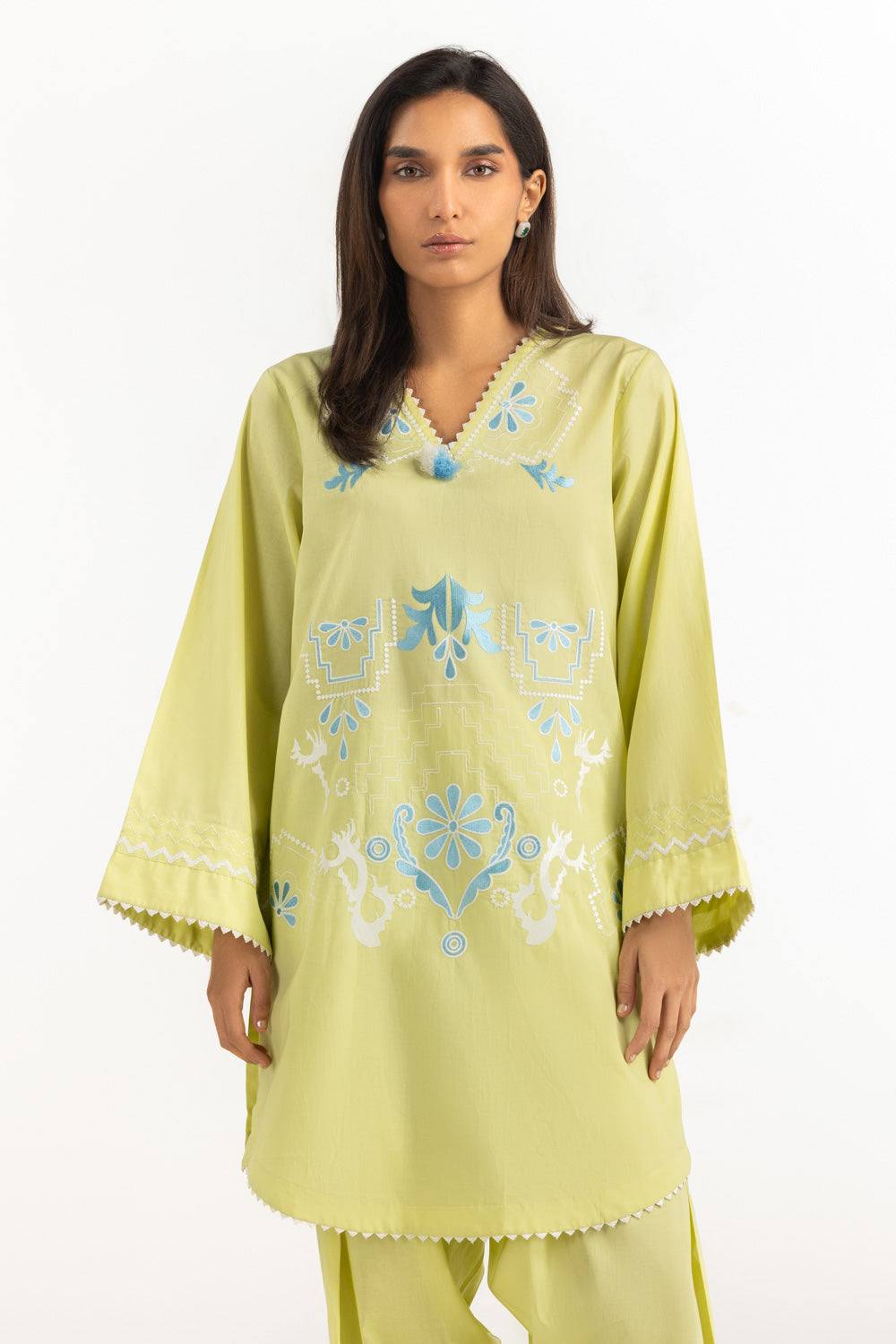 Cambric Embroidered Co-Ord Set