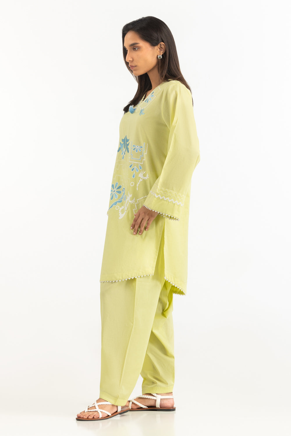 Cambric Embroidered Co-Ord Set