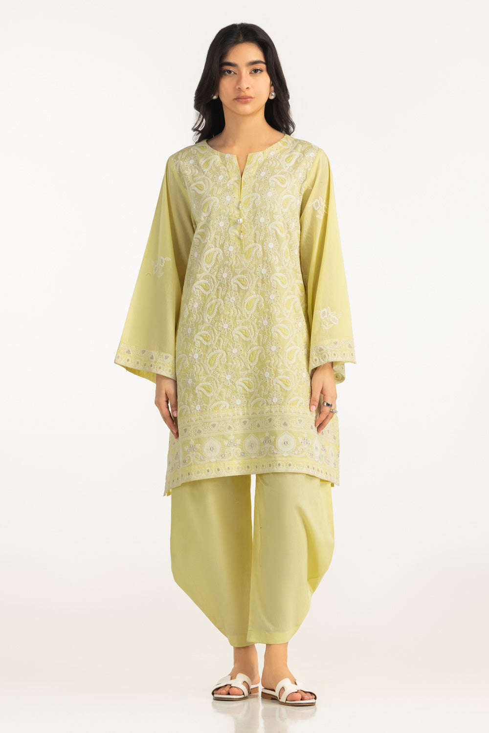 Cambric Embroidered Co-Ord Set