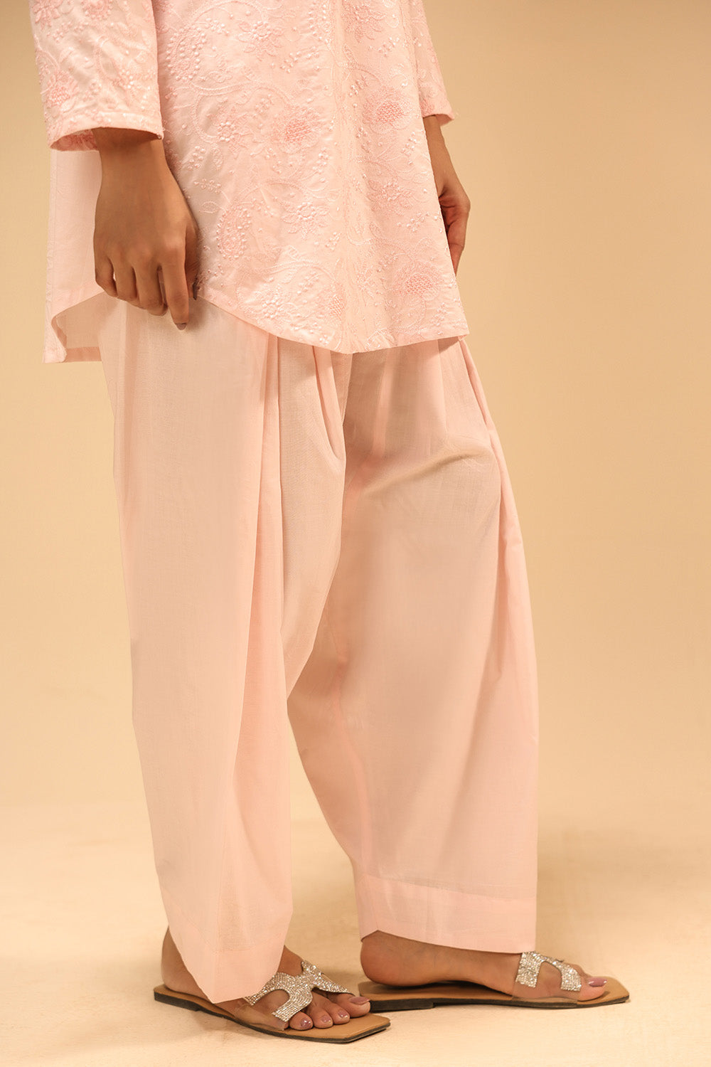 Cambric Embroidered Co-Ord Set