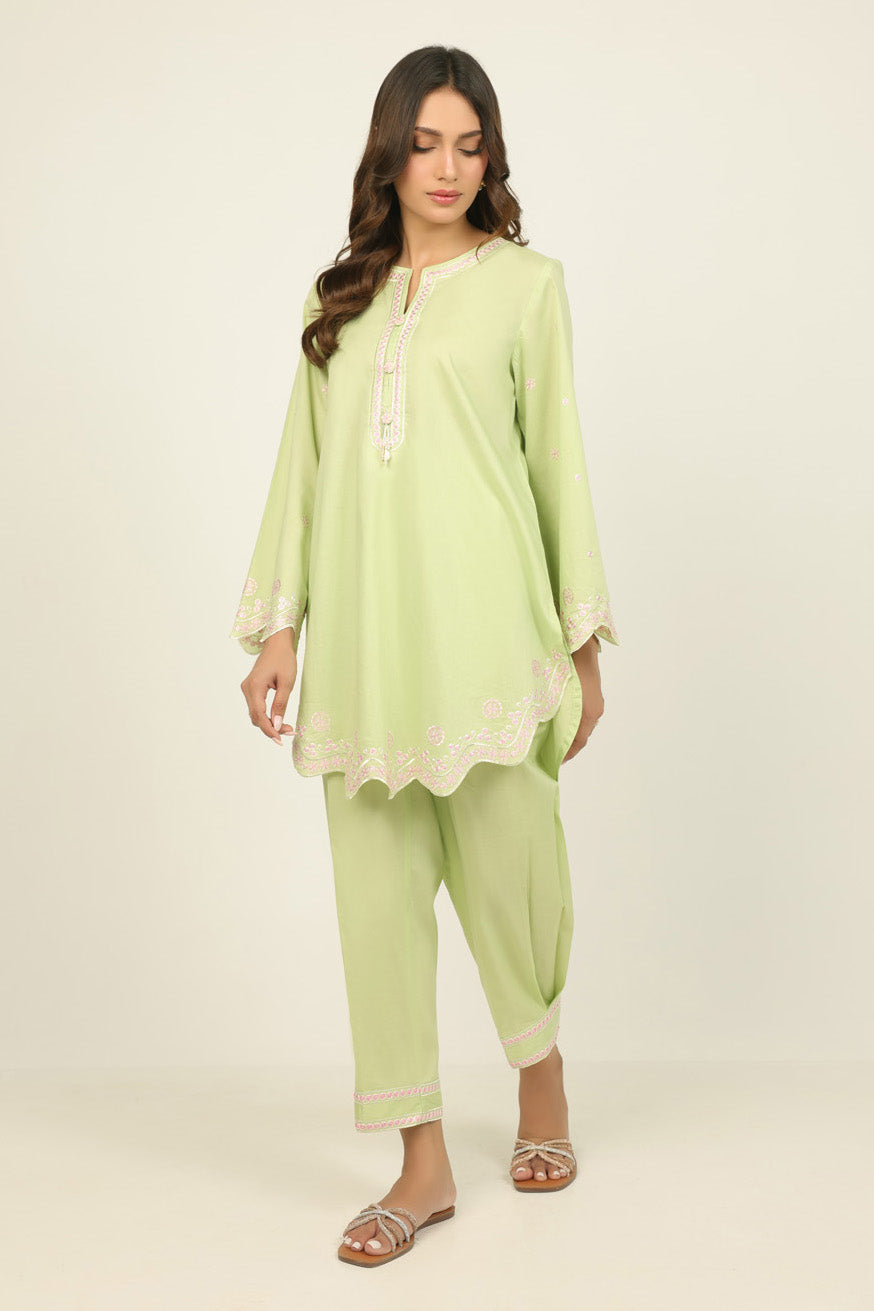 Cambric Embroidered Co-Ord Set