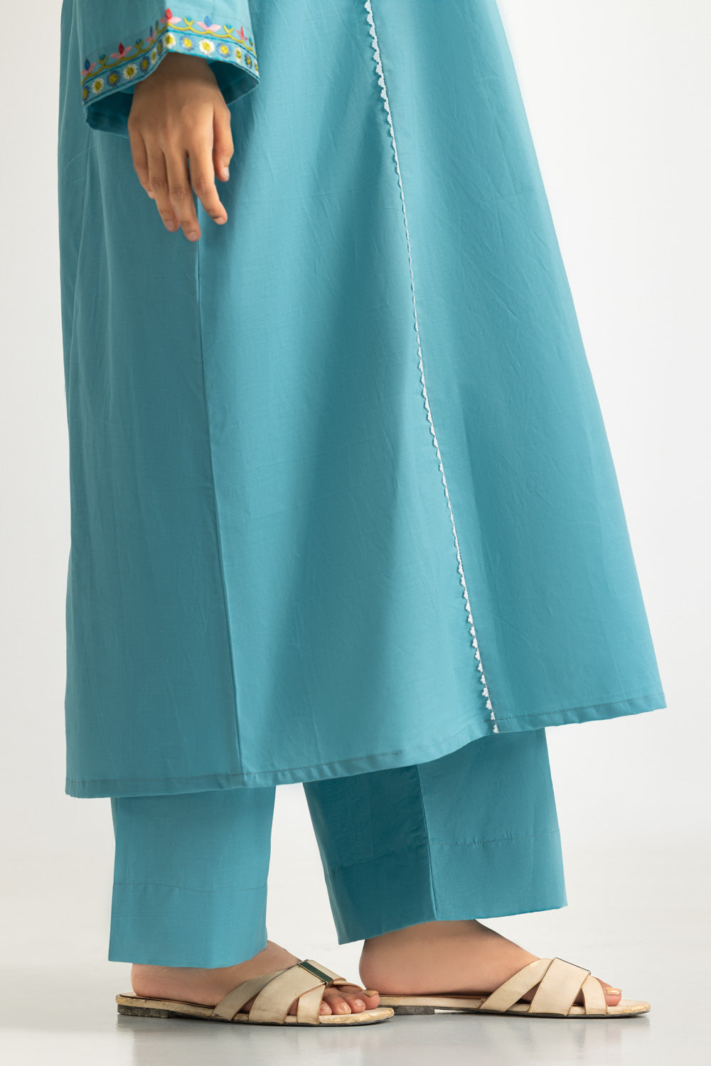 Cambric Embroidered Co-Ord Set