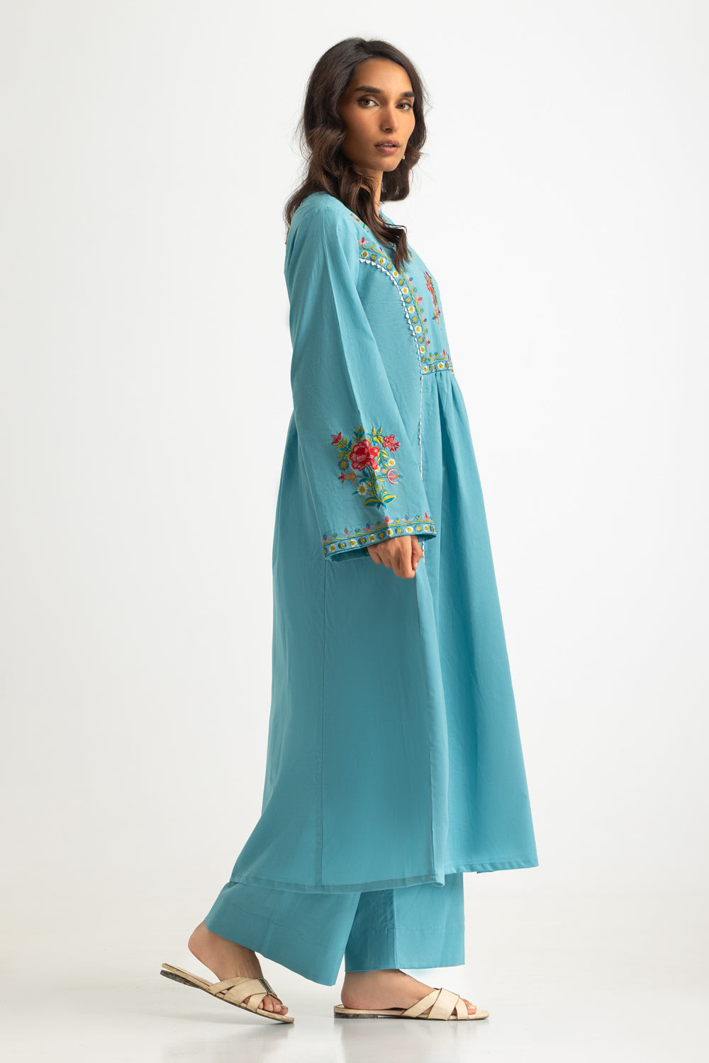 Cambric Embroidered Co-Ord Set