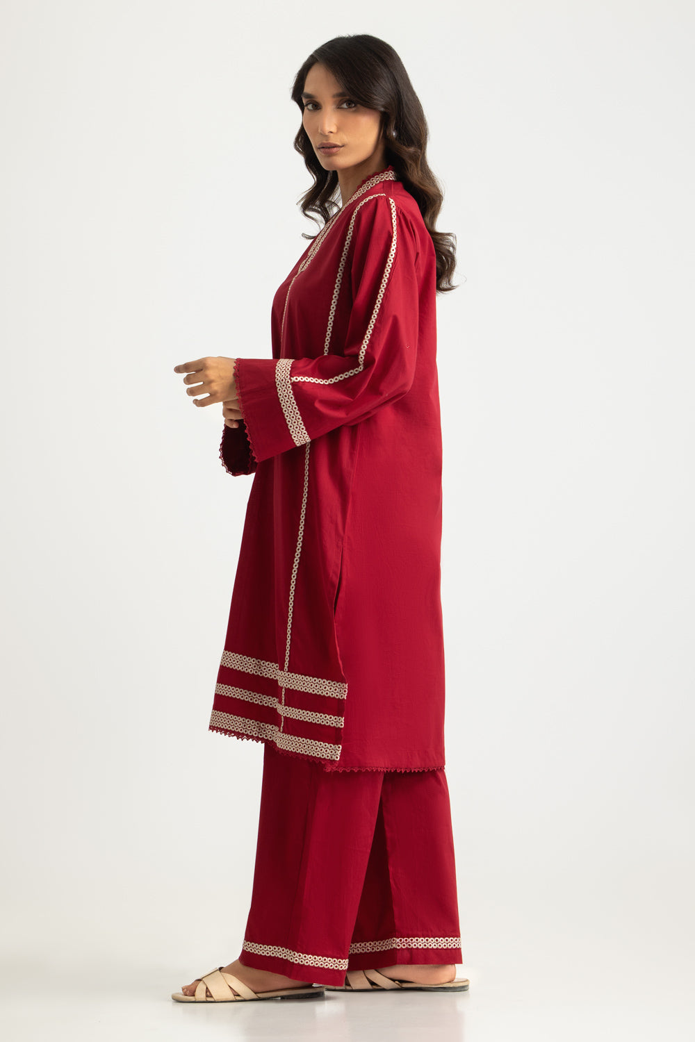 Cambric Embroidered Co-Ord Set