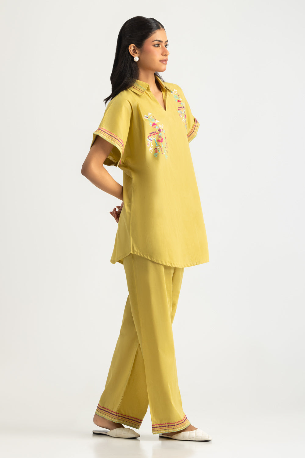 Cambric Embroidered Co-Ord Set